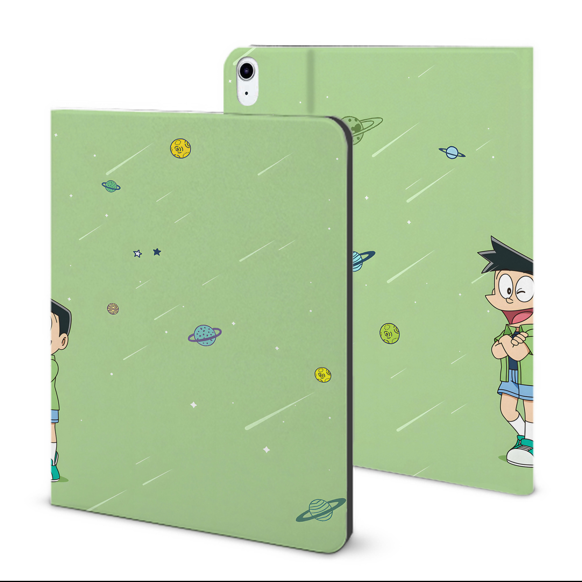 （画像用） ドラえもん Doraemon IPad ケース ブック型 PUレザー TPU 耐衝撃 軽量 薄型 ペン収納なし 全面保護 IPad 各モデル対応